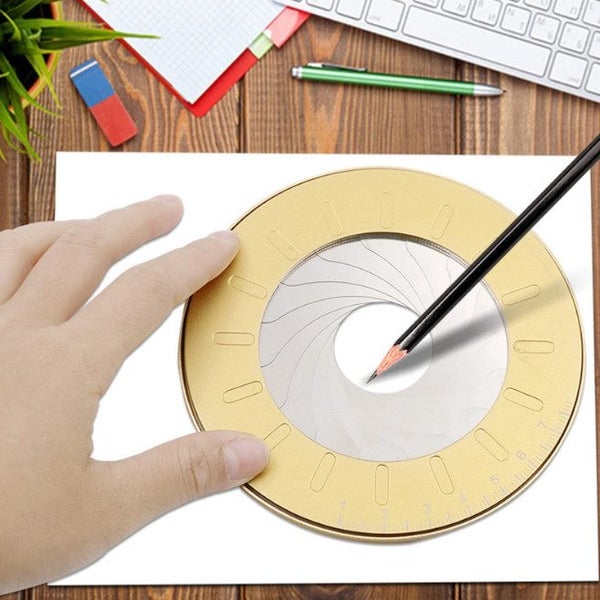 Drawing Ruler Drafting Circle Tool Stainless Steel Plotting Compass Round Measur Carousel 5
