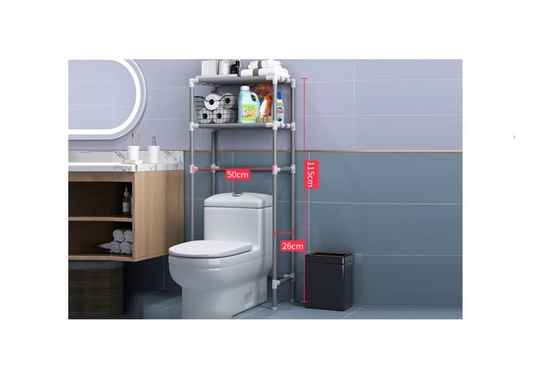 PTN 2 Tier Toilet Rack Laundry Bathroom Toilet Storage Shelf Carousel 1