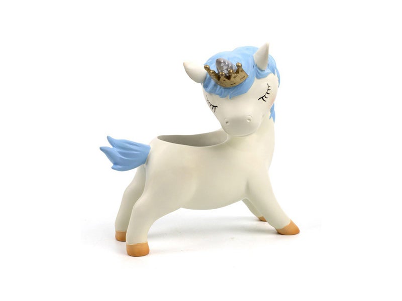 1X Unicorn Succulent Planter Pot Plant Pot Blue Carousel 2