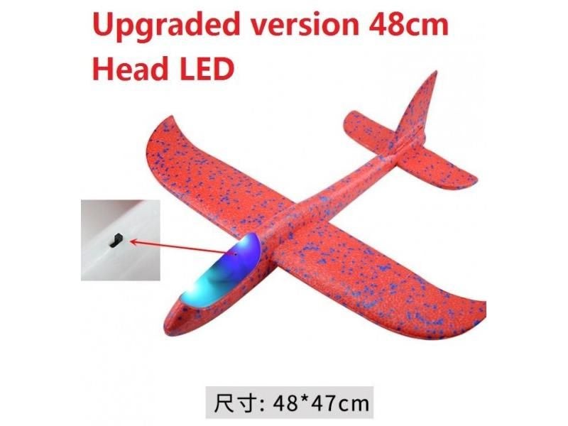 Foam Hand Throwing LED Airplanes Toy 48cm LED Flight Mode Glider Inertia Planes Carousel 1