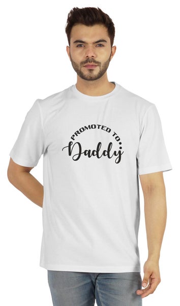 Inkmeso Men’s Graphic Printed "Promoted To Daddy" Tshirt Crew Neck Tee For Carousel 1