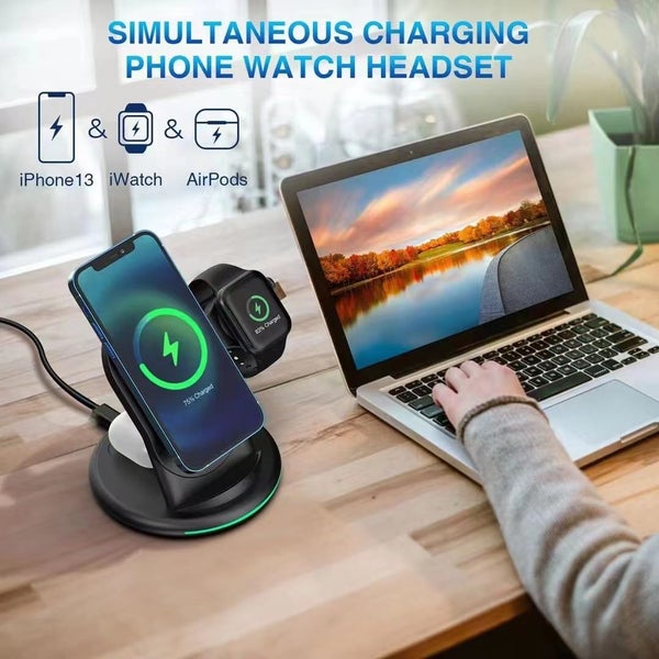 3 in 1 Magsafe fast Charger for iPhone, Watch and Airpods. Carousel 2