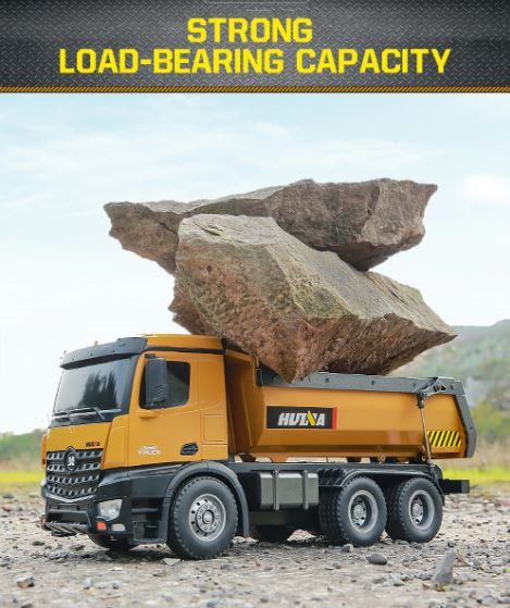 HUINA 1573 1:14 Remote Control Dump Truck, 10CH, 2.4GHZ, Alloy,rechargeable Carousel 11