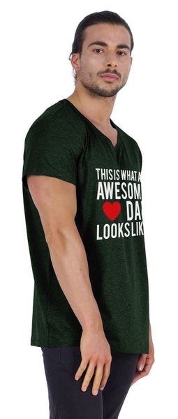 Inkmeso "This Is What An Awesome Dad Looks Like" Quotes Tshirt For Men Cotton Carousel 2