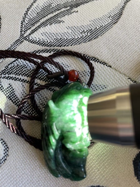 100% untreated natural jadeite jade Owl pendant Carousel 2