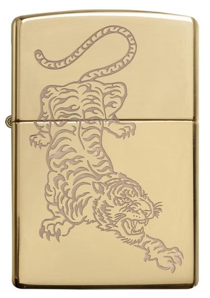 Zippo Tiger High Polish Brass Lighter - 29884 Carousel 1