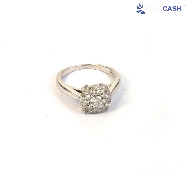 10ct White Gold Cluster Ring With Papers Carousel 1