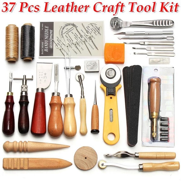 37 Pcs Leather Craft Tool Kit,Leather Craft Tools Kit 37 Pcs Leather Craft Carousel 1