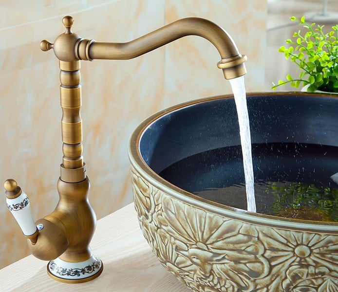 Basin Brass Mixer Faucets Water Mixer Taps Bronze Crane Tap Carousel 1