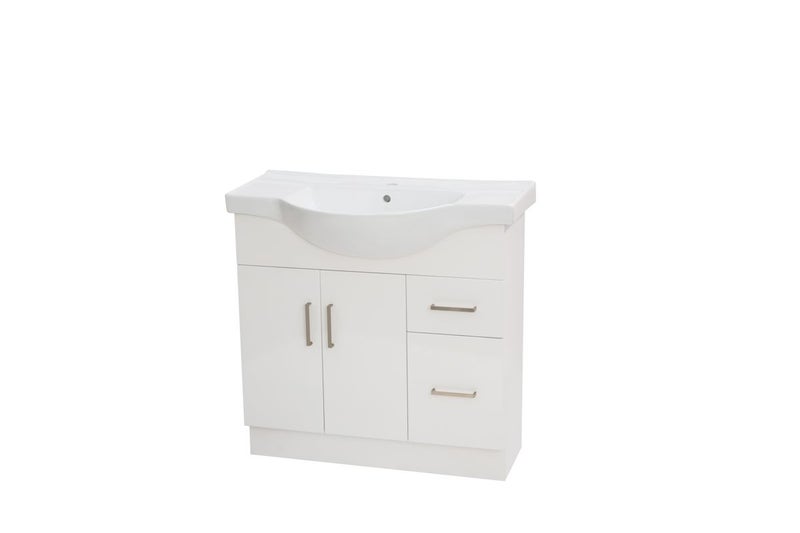 900mm White Lacquer Finish Ceramic Vanity Carousel 1