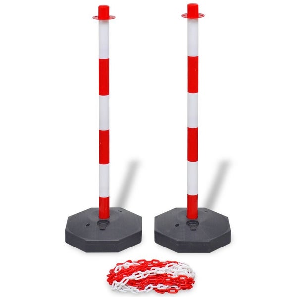 Chain Post Set with 10 m Plastic Chain Carousel 1