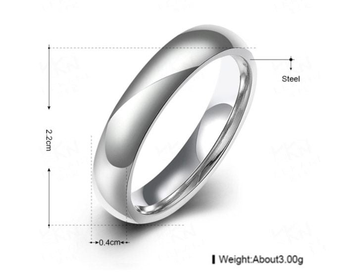 Wedding Ring in 316 Stainless Steel Unisex Ring / Size 9 Carousel 3