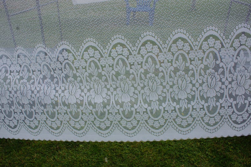 Net Curtains. White. Continuous. 137cm. x 4.8m. Can be cut to length Carousel 2