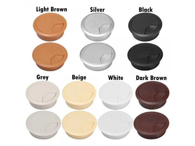 60/80mm Wire Tidy Grommet Desk Table Cable Fastener Cover Desk Table Plastic Carousel 2