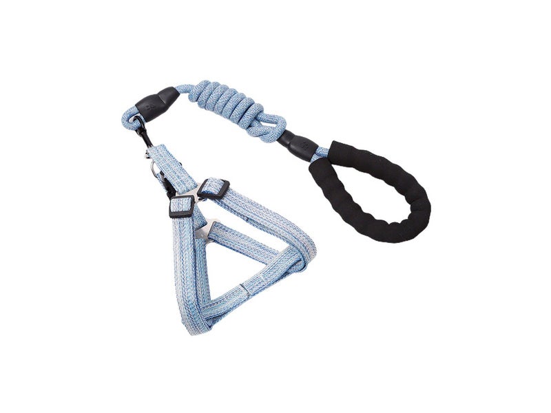 2X S Size Adjustable Pet Dog Harness with Leash Blue Grey Carousel 6