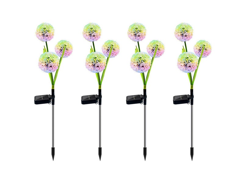 4X Solar Powered Dandelion Lights Patio Stake Walkway Lamp Outdoor Garden Decor Carousel 1