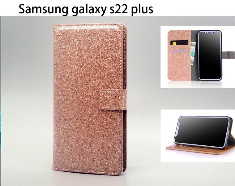 galaxy a17 case luxury bling glitter leather rose gold Carousel 1