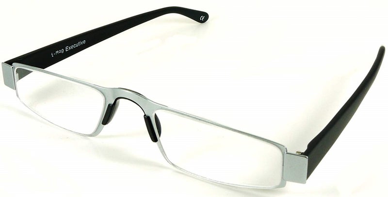 SILVER I-Mag Executive European Style Reading Glasses with Hard Slide Open Case Carousel 2