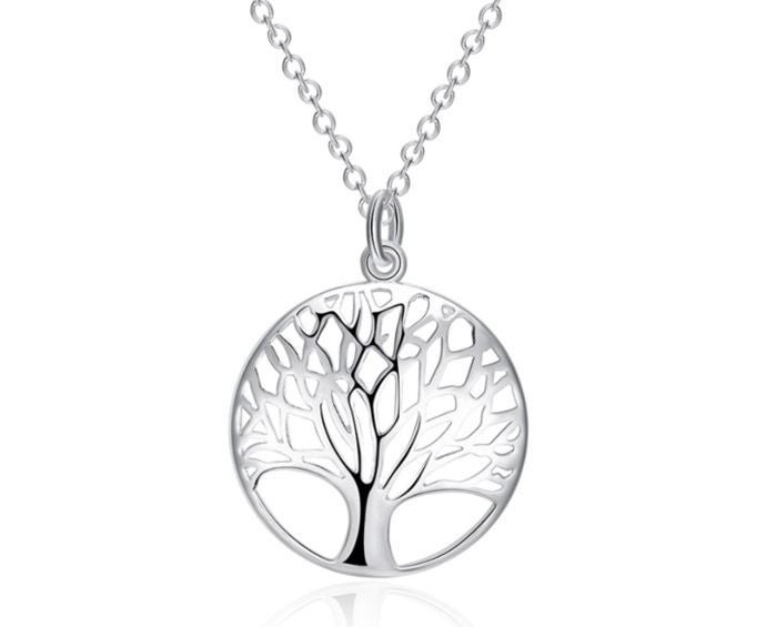 Necklace With Tree of Life Pendant Silver Plated - Gift idea Carousel 1