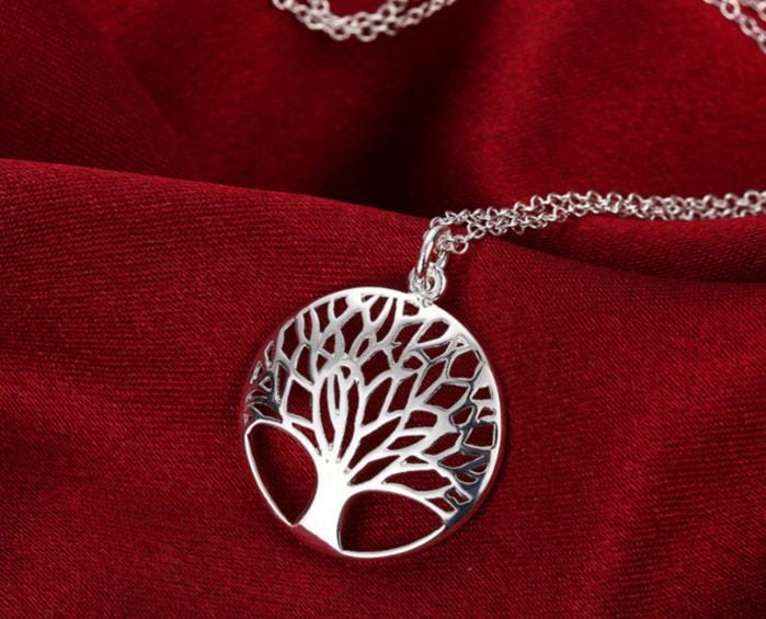 Necklace With Tree of Life Pendant Silver Plated - Gift idea Carousel 3