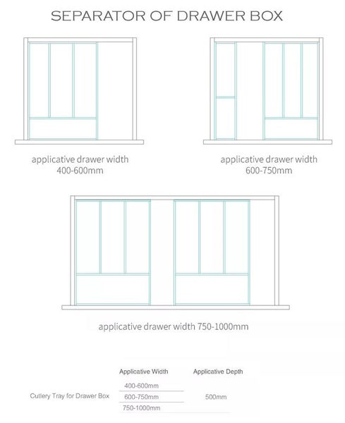 Cutlery Tray for Drawer Storage - Square Look, Applicative Width: 600-750mm Carousel 3