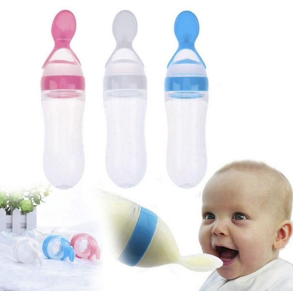 Silicone Baby Food Bottle With Spoon Carousel 1