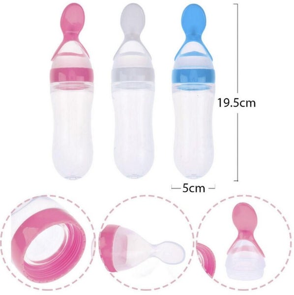 Silicone Baby Food Bottle With Spoon Carousel 6