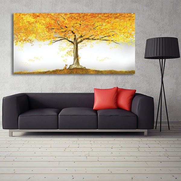 Free Shipping Large 1 Panel Canvas Art Print - Golden Tree Carousel 5