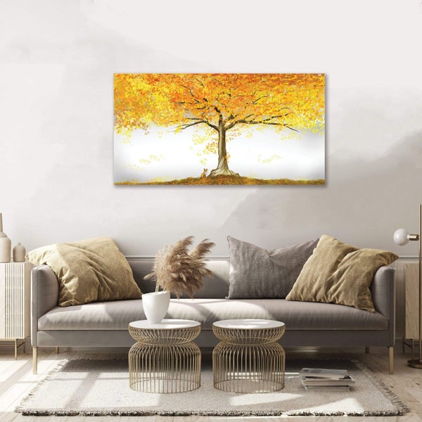 Free Shipping Large 1 Panel Canvas Art Print - Golden Tree Carousel 2
