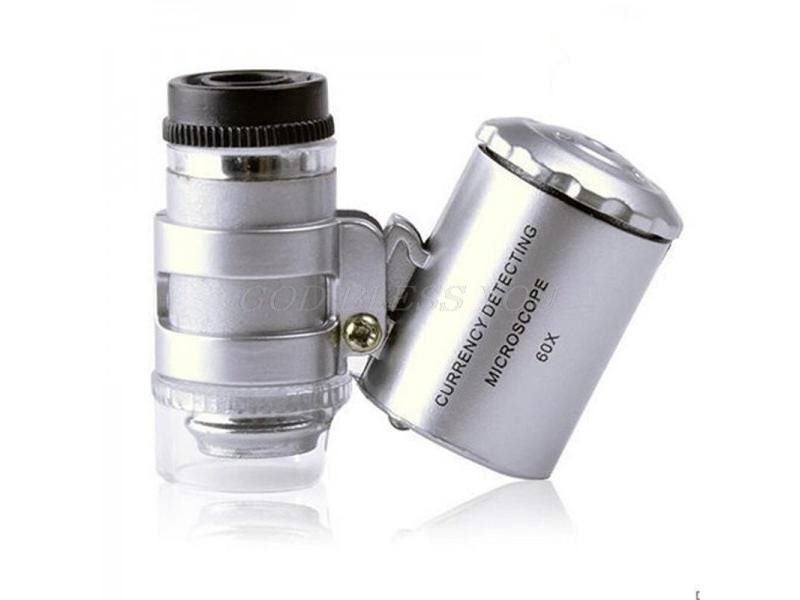60x Mini Pocket LED UV Jewellers Loupe Magnifier Carousel 1