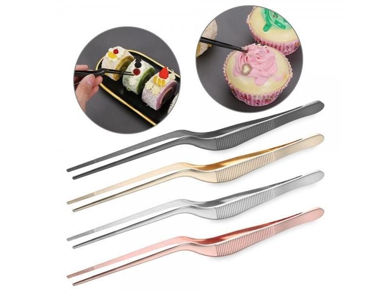 1PC Plating Tweezer BBQ Clip Barbecue Tongs Serving Presentation Stainless Carousel 2