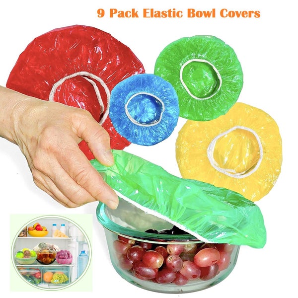 Elastic Bowl Covers 9 Pack / Reusable Food Covers Carousel 1