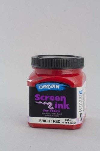 Ink - Derivan Screen Ink 250ml Bright Red Carousel 1
