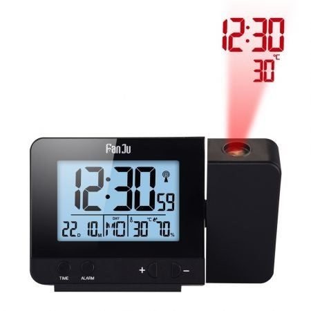 Digital Projection Alarm Clock Temperature and Time Sync with LCD Backlit Screen Carousel 1