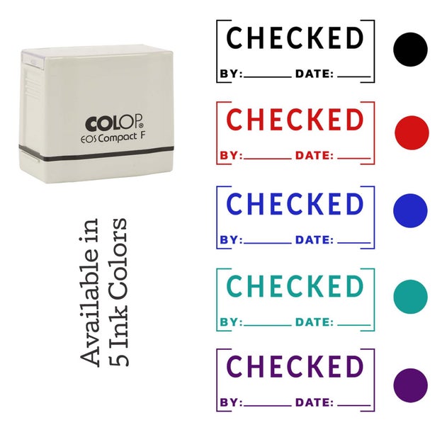 Printtoo Checked By Date Self Inking Rubber Stamp Pre-Inked Office Stamp- Home Carousel 7