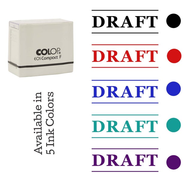 Printtoo Draft Self Inking Rubber Stamp Pre-Inked Office Stamp- Home Office Carousel 7