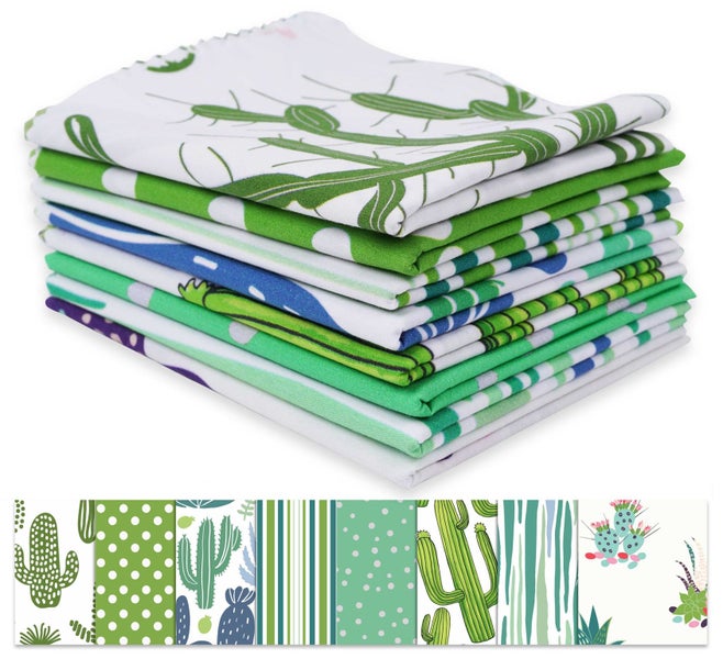 Soimoi 8 Pc Fat Quarter Bundle - Cactus/ Stripes/ Dots Print 18"x 22" DIY Carousel 1