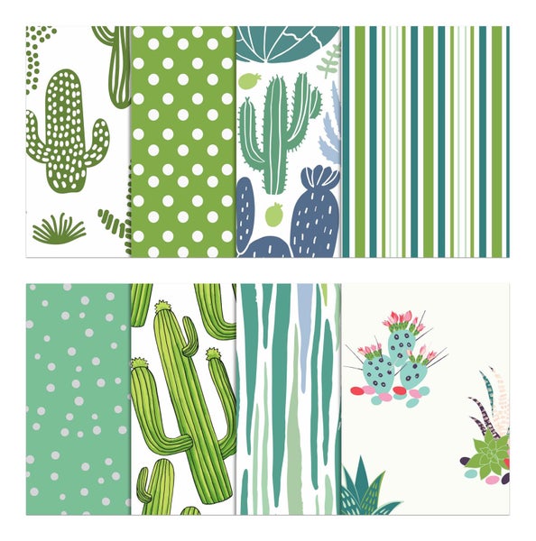 Soimoi 8 Pc Fat Quarter Bundle - Cactus/ Stripes/ Dots Print 18"x 22" DIY Carousel 2