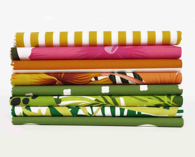 Soimoi 8 Pc Fat Quarter Bundle - Tropical Print 18"x 22" DIY Patchwork- 100% Carousel 8