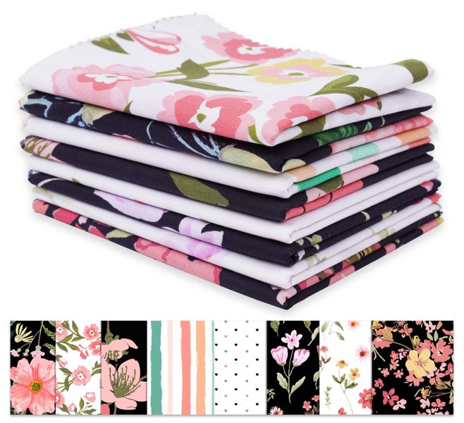 Soimoi 8 Pc Fat Quarter Bundle - Geometric & Floral Print 18"x 22" DIY Carousel 1