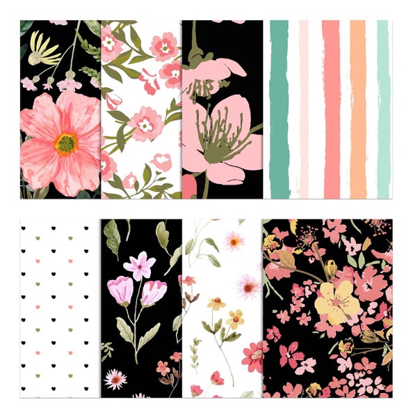Soimoi 8 Pc Fat Quarter Bundle - Geometric & Floral Print 18"x 22" DIY Carousel 2