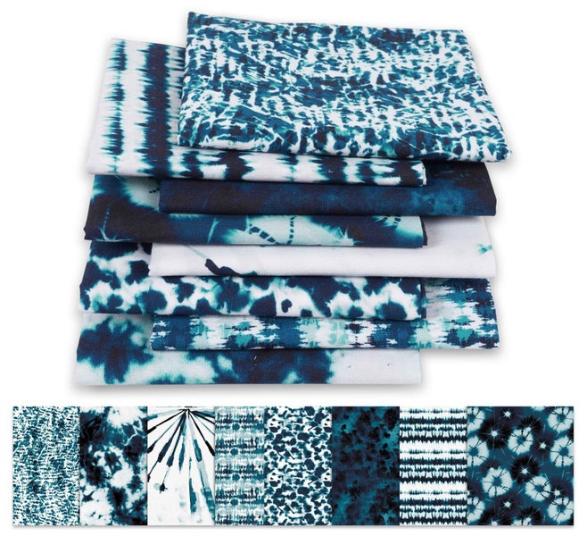 Soimoi 8 Pc Fat Quarter Bundle - Tie & Dye Print 18"x 22" DIY Patchwork- 100% Carousel 1