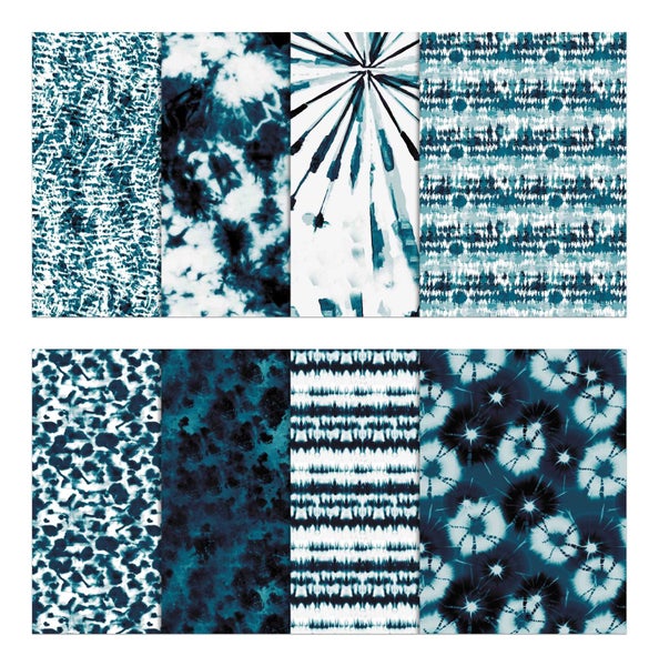 Soimoi 8 Pc Fat Quarter Bundle - Tie & Dye Print 18"x 22" DIY Patchwork- 100% Carousel 2