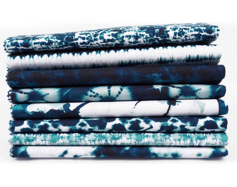 Soimoi 8 Pc Fat Quarter Bundle - Tie & Dye Print 18"x 22" DIY Patchwork- 100% Carousel 8
