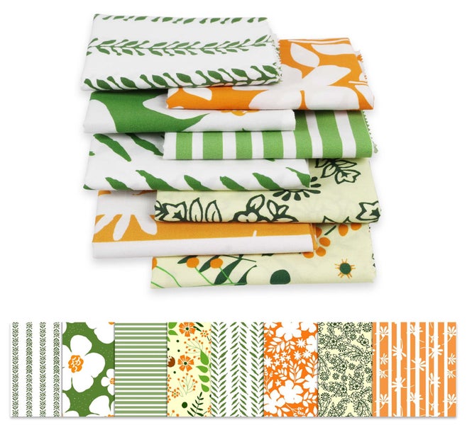 Soimoi 8 Pc Fat Quarter Bundle - Floral Print 18"x 22" DIY Patchwork- 100% Carousel 1