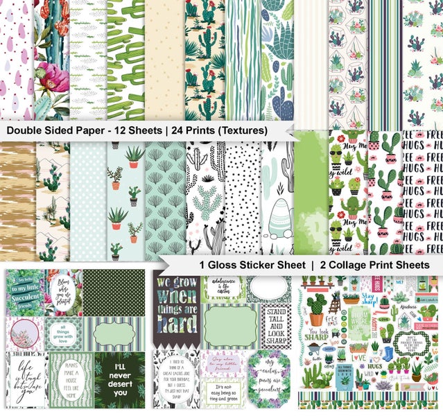 Inkdotpot Cactus and Succulent House Plants Theme Collection Double-Sided Carousel 2