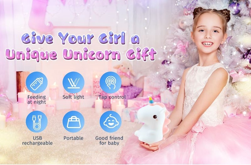 Unicorn Silicone Light - Remote Control, USB Rechargable, Colorful light Carousel 2