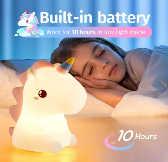 Unicorn Silicone Light - Remote Control, USB Rechargable, Colorful light Carousel 1
