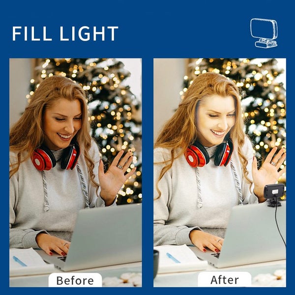 6500K LED Video Light Conference Cube Laptop Computer Webcam Zoom Call Lighting Carousel 9