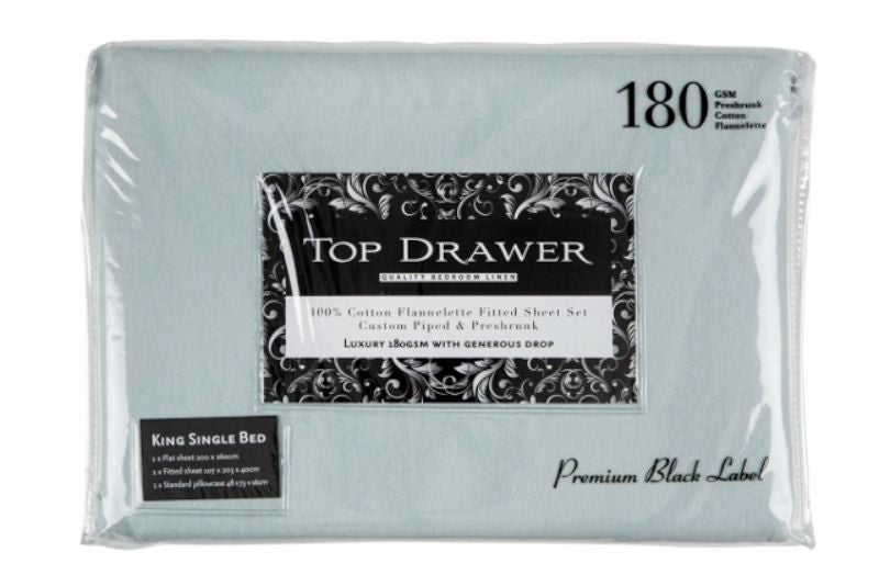 King Sheet Set - TD Flannelette Cal 180GSM (Seafoam) Carousel 1